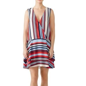 Milan Vibrant Striped V-Neck Mini Dress